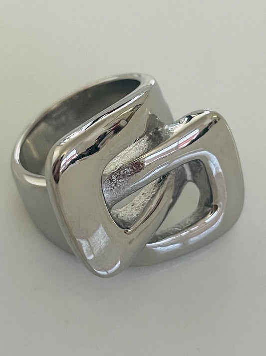 Silver belt ring