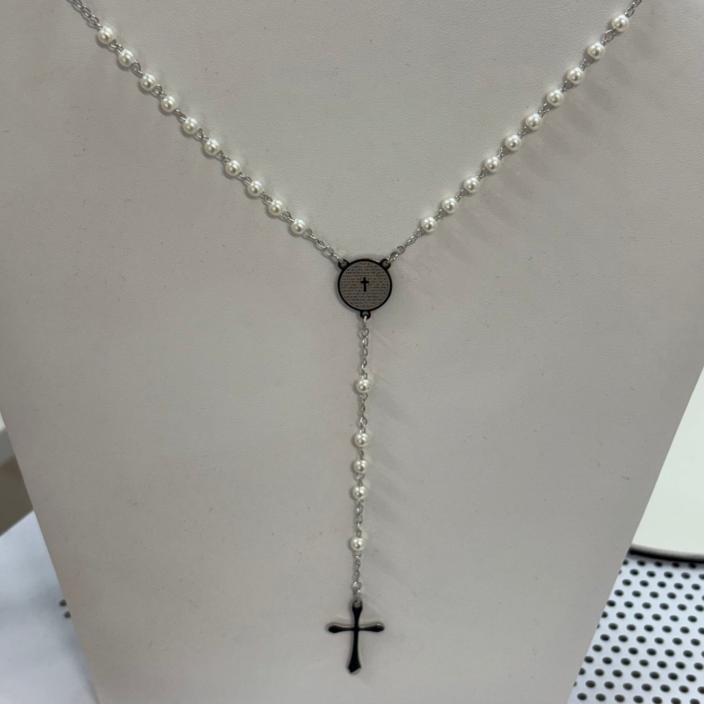 Silver Rosary necklace
