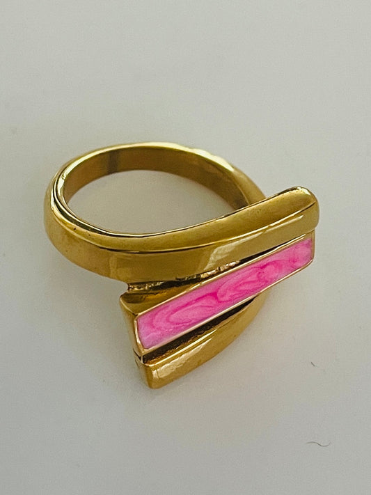 Pink and gold ring