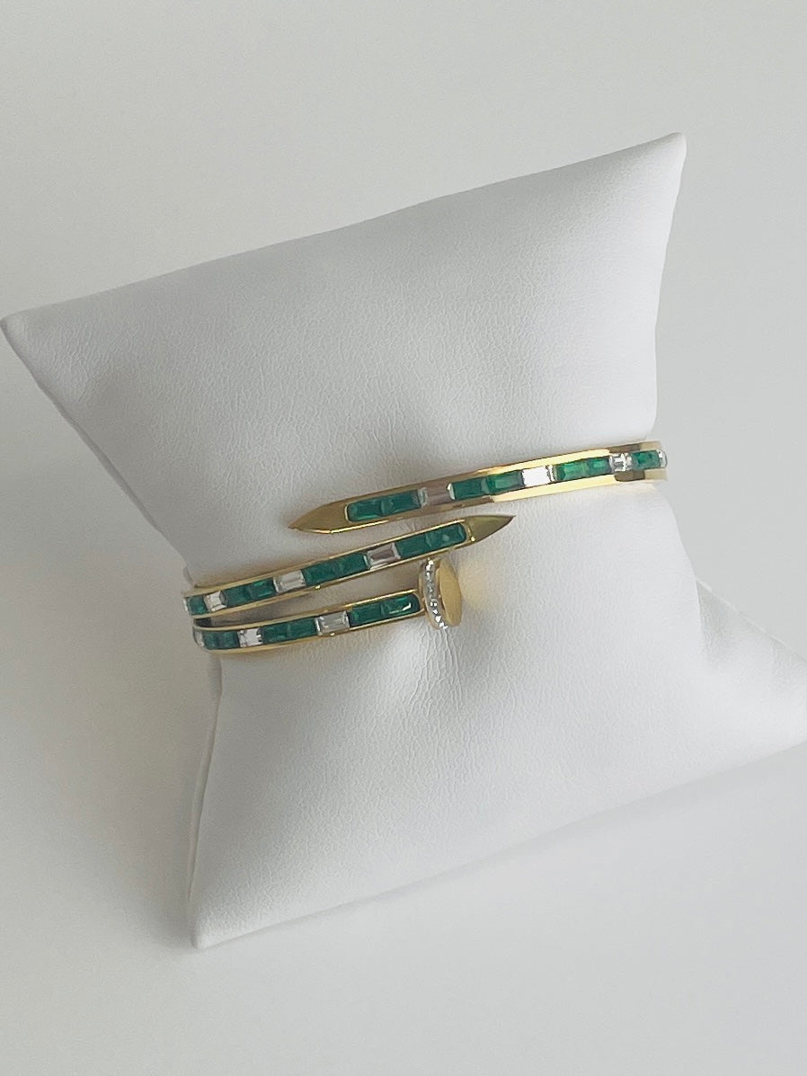 Green and gold bangle