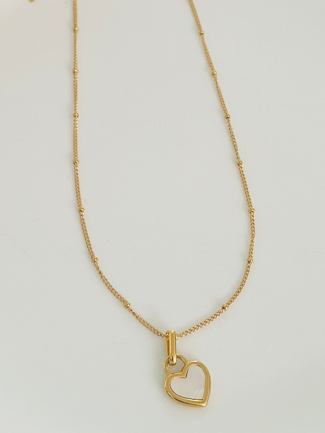 Golden MOP heart necklace