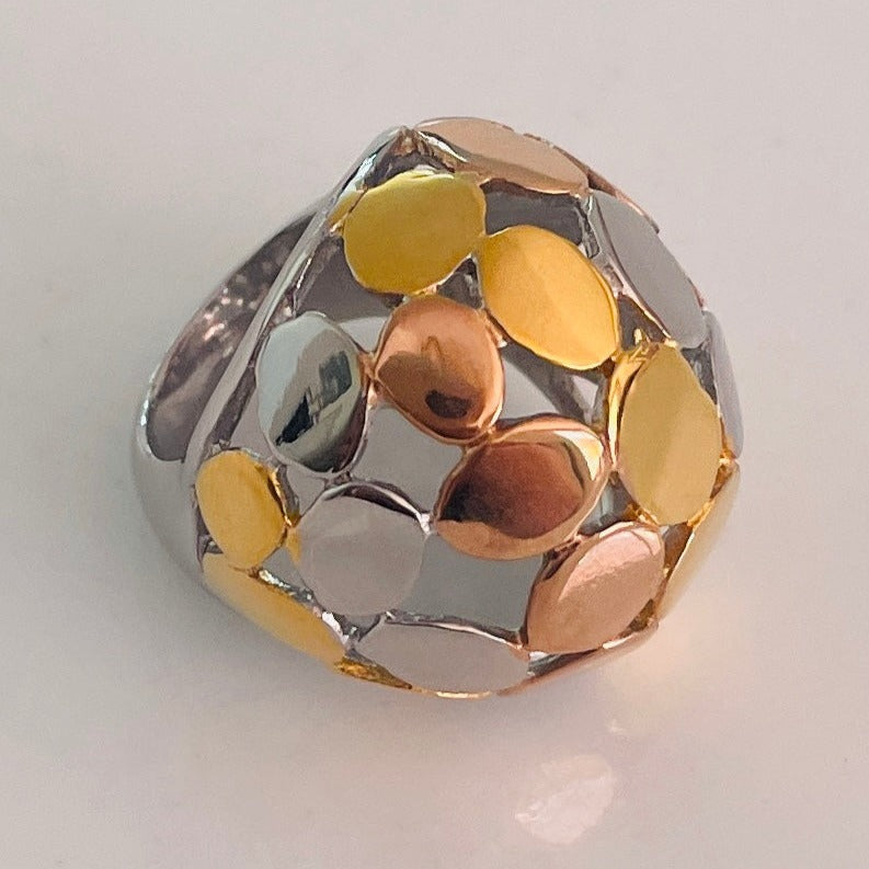 Big bold chunky 3 tone ring