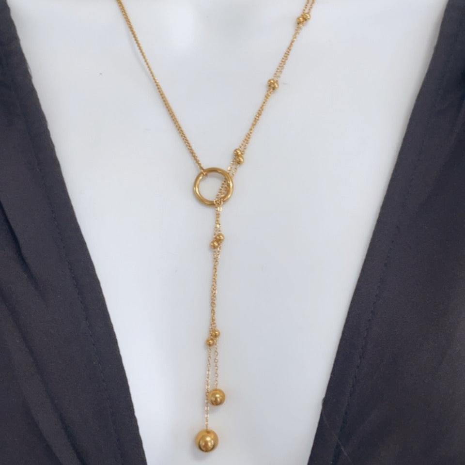 Drop layered necklace