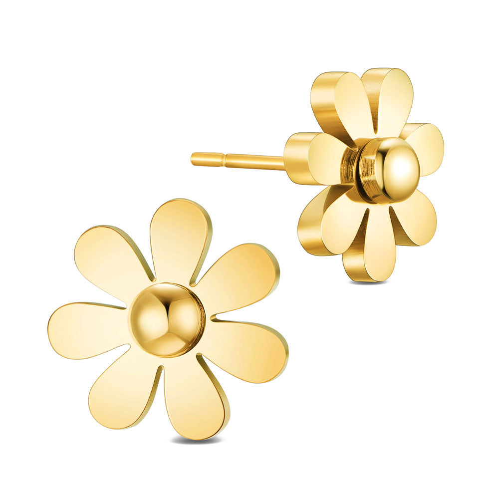 Golden flower studs